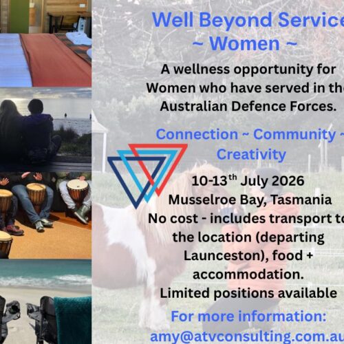 Well Beyond Service women’s veteran program in Musselroe Bay, Tasmania, supported by The Veterans’ & Families’ Centre