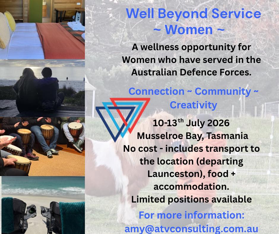 Well Beyond Service women’s veteran program in Musselroe Bay, Tasmania, supported by The Veterans’ & Families’ Centre